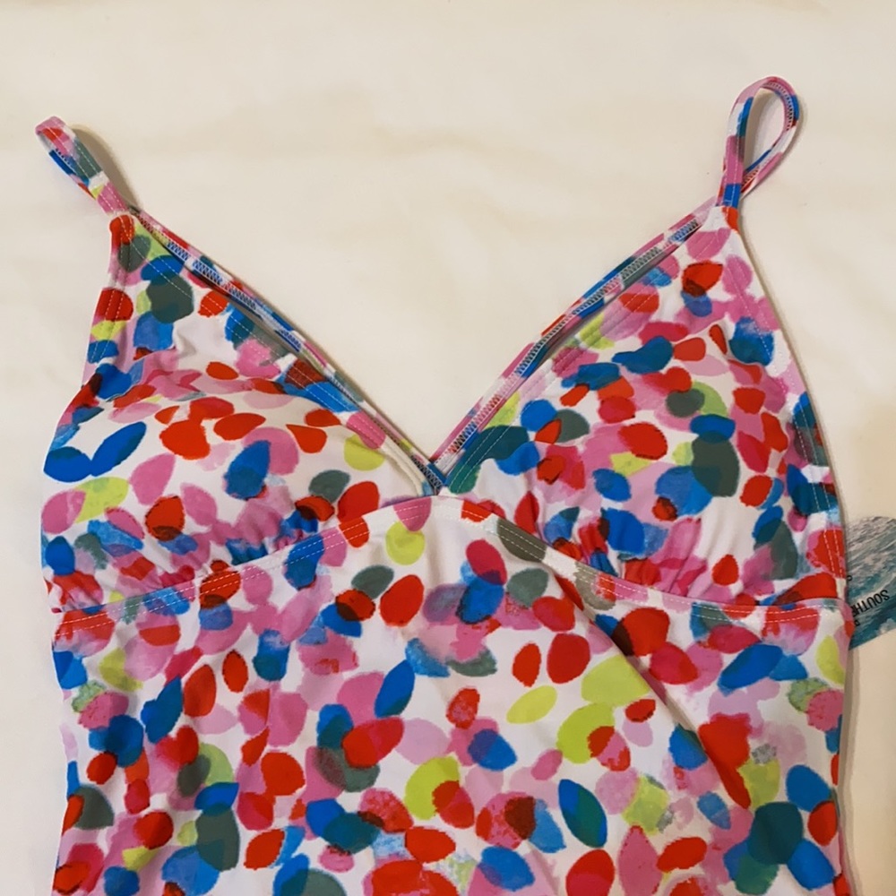 Bawdy Multi-Colored Dot One Piece Swimsuit, Medium - Picture 4 of 8